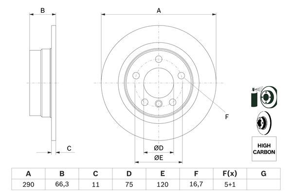 FREN DİSKİ (ARKA)(290MM) BMW 1 114 d 12-15