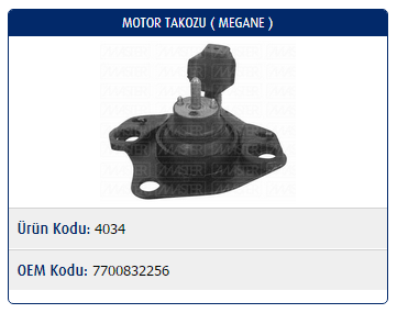 MOTOR TAKOZU RENAULT MEGANE I / LAGUNA I / SCENIC I