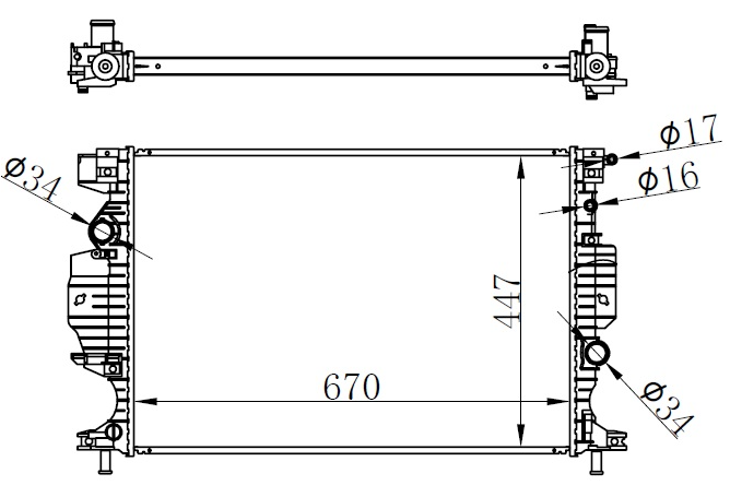 SU RADYATÖRÜ (BRAZING)(BFR179) FORD (BFR903)MONDEO IV 1.5 ECOBOOST/2.0 TDCI 13+ (670X448X26)