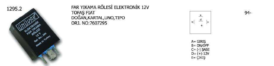 FAR YIKAMA RÖLESİ ELEKTRONİK 12V FIAT DOĞAN 94-