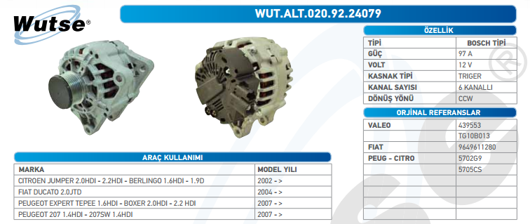 ALTERNATÖR 12V (VALEO TİPİ) JUMPER- BOXER 2.0HDI - DUCATO