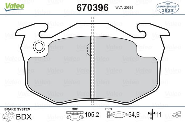 DİSK BALATA (ARKA) RENAULT R11 / R19 / CLIO II / MEGANE I / PEUGEOT 106 / 205 / 206 / 306 / 309