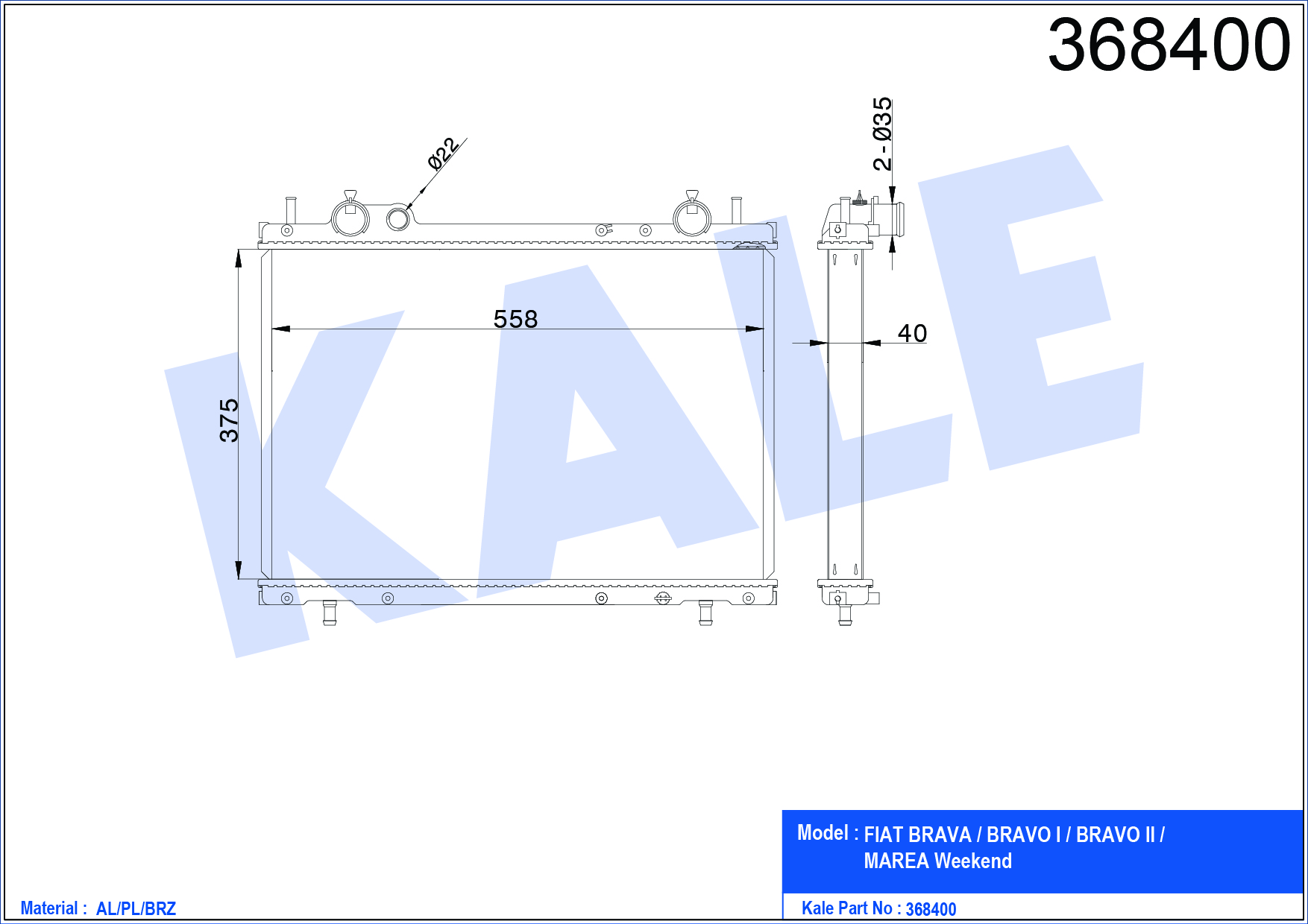 SU RADYATÖRÜ (BRAZING)(MT) FIAT BRAVA-BRAVO-MAREA 1.9