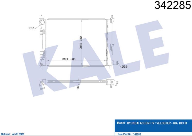 SU RADYATÖRÜ (BRAZING)(MT) HYUNDAI ACCENT IV