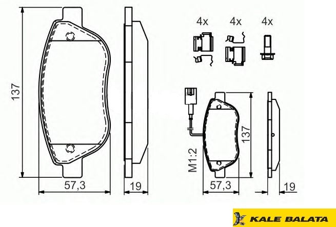 DİSK BALATA (ÖN) FIAT BRAVO II 07- / DOBLO 10- / LINEA 07- / IDEA 04- / OPEL COMBO 12-