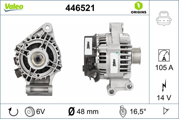 ALTERNATÖR 14V 105A (6 KANALLI) FORD C-MAX / FIESTA V / FOCUS C-MAX / FOCUS II / FUSION