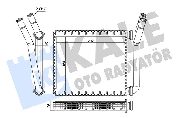 KALORİFER RADYATÖRÜ (BRAZING) TOYOTA HILUX 2.5D4D 06<15 (KUN15,KUN25) [154X202X20]