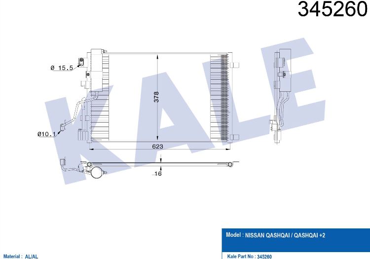 KLİMA RADYATÖRÜ (BRAZING)(KURUTUCULU) NISSAN QASHQAI +2 1.5DCI 07-