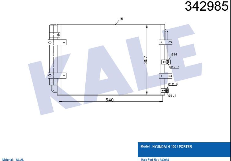 KLİMA RADYATÖRÜ (BRAZING)(MT)(KURUTUCULU) HYUNDAI H100 2.5TDI 04-