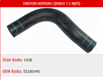 EMİSYON HORTUMU FIAT DOBLO 1.3 MJTD 04-