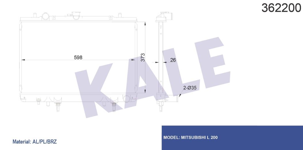 SU RADYATÖRÜ (BRAZING)(MT) MITSUBISHI L200