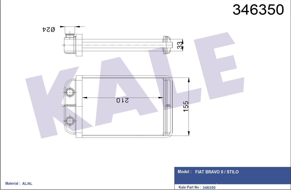 KALORİFER RADYATÖRÜ (BRAZING) FIAT BRAVO II / STILO