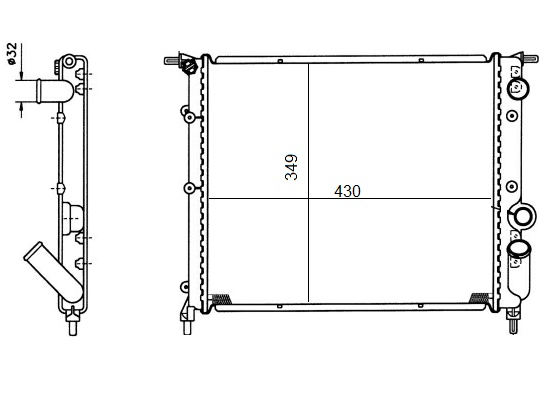 SU RADYATÖRÜ (MEKANİK)(MT)(MRN130) RENAULT CLİO I 90-/R19