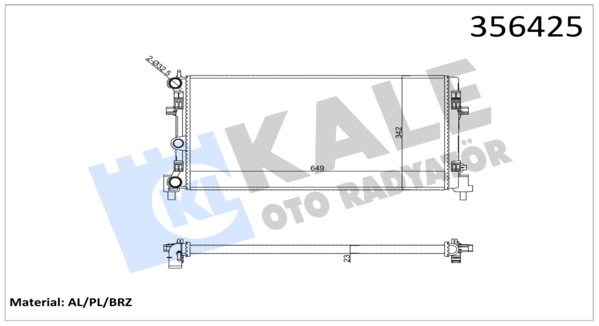 SU RADYATÖRÜ (MEKANİK)(MT) AUDI A1 10- / SEAT IBIZA IV / TOLEDO IV 08- / SKODA FABIA II / RAPID / ROOMSTER 06- / VW POLO 09- 1.2 1.6 1.9TDI 1.2/1.4TSI 1.2TFSI