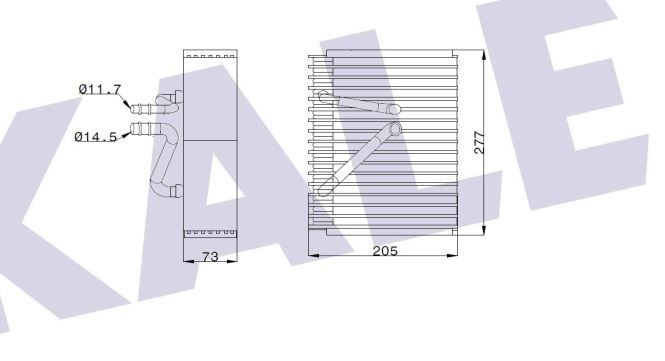 EVAPORATOR (BRAZING) OPEL VECTRA B 1.6I/1.8I/2.0I 16V 2.0/2.2DTI 2.5I/2.6I 6V 95-