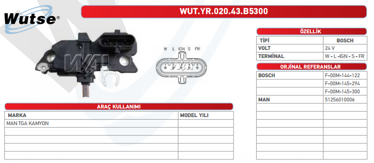 KONJEKTÖR 24V (BOSCH TİPİ) MAN TGA KAMYON