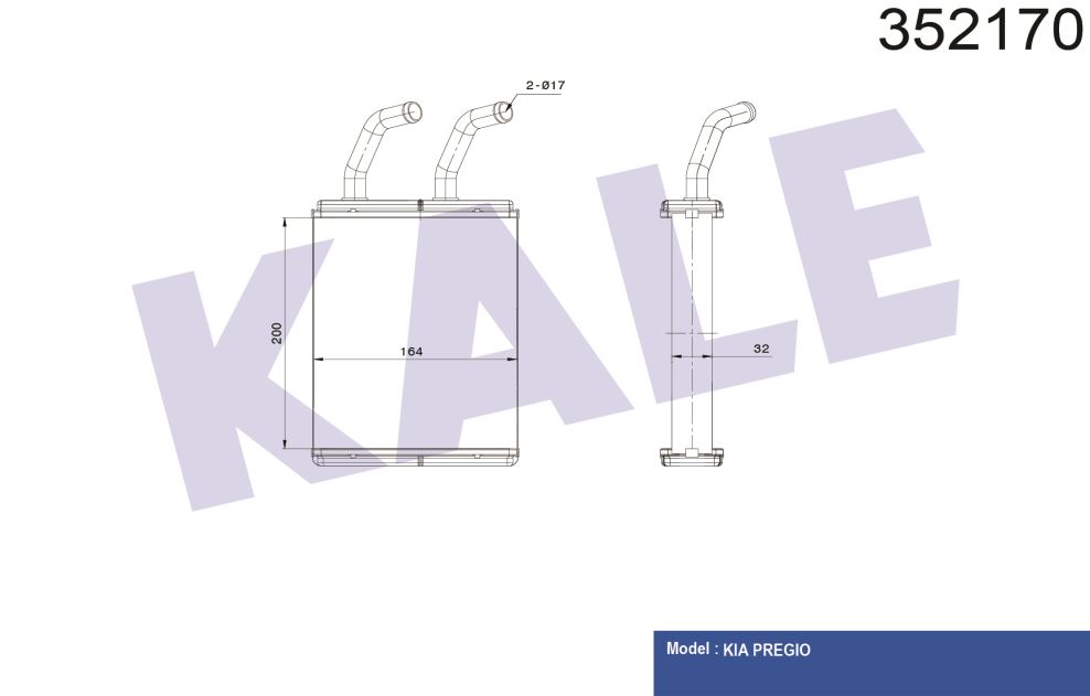 KALORİFER RADYATÖRÜ KIA PREGIO 2.5D 2.5TCI 97=>