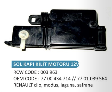 KAPI KİLİT MOTORU (SOL)(5 FİŞLİ) RENAULT CLİO / R19 / R21