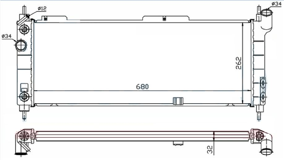 SU RADYATÖRÜ (MEKANİK)(AT)(MOP141) OP CORSA B 1.2İ/1.4İ 93-