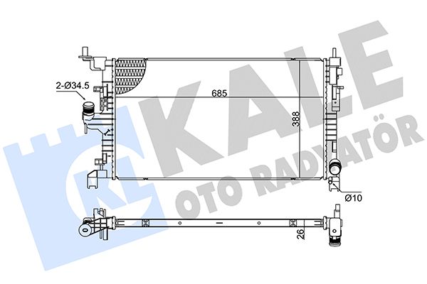 SU RADYATÖRÜ DACIA DUSTER (YENİ) XJD 21=> (MT) [BRAZING] [26MM]