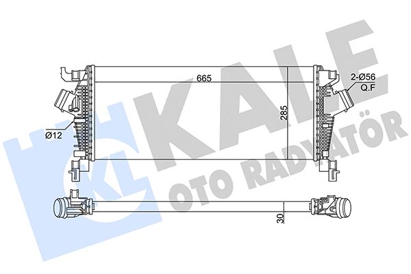 INTERCOOLER OPEL ASTRA J 1.6SDI 12<15 / CASCADA 1.6 1.6SDI 13<19 / INSIGNIA A 1.6SIDI 13<17 / ZAFIRA TOURER C 1.6 12=> [665X285X30]