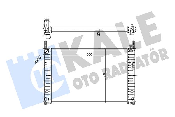 SU RADYATÖRÜ FORD FIESTA / FUSION - MAZDA 2 (DY) 1.4/1.6/1.25 16V 02- (MT) (AC/NAC) <TAHLİYE APARATLI> [MEKANİK] [500X359X23]