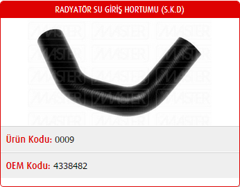 RADYATÖR ÜST HORTUMU FIAT DOĞAN / ŞAHİN / KARTAL