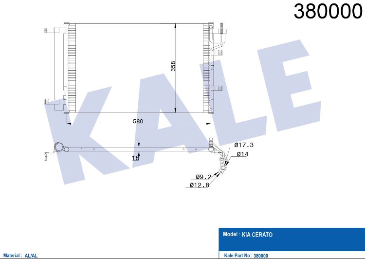 KLİMA RADYATÖRÜ (BRAZING)(AT/MT)(KURUTUCULU) KIA CERATO 1.6 2.0 1.5/2.0CRDI 04-