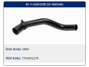 RADYATÖR ÜST HORTUMU RENAULT R9 / R11