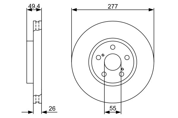 FREN DİSKİ (ÖN)(277MM) TOYOTA AVENSİS 1.6 VVTI-1.8 VVTI 03-