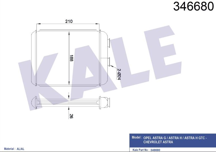 KALORİFER RADYATÖRÜ (BRAZING)(YÜZÜKLÜ) OPEL ASTRA F (93-01)