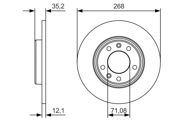 FREN DİSKİ (ARKA)(268MM) CITROEN BERLINGO 1.2 PureTech 110 18- / C4 PICASSO II 1.2 THP 110 16- / OPEL COMBO Kasa/büyük limuzin 1.2 19- / PEUGEOT PARTNER Kasa/büyük limuzin 1.6 BlueHDI 75 18-