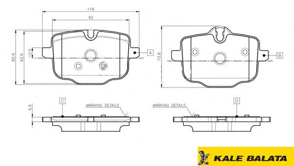 DİSK BALATA (ARKA) BMW 5 (F10) 10- / BMW 6 (F12) 12- / BMW 7 (G11-G12) 15-