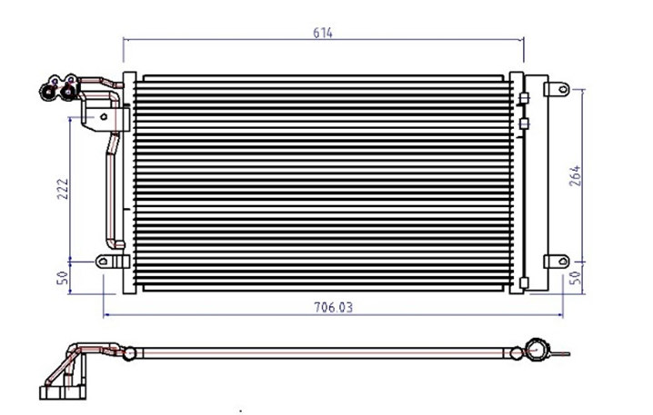 KLİMA RADYATÖRÜ(CVW608) VW POLO 1.4İ/1.6 TDI 09+