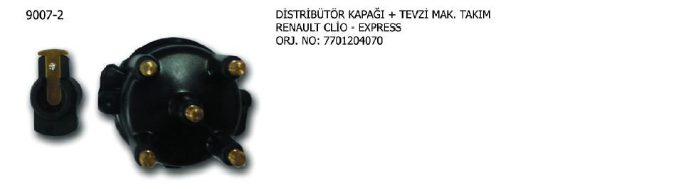 DİSTRÜBİTÖR KAPAĞI+TEVZİ MAKARASI KİT RENAULT R19 89-95 / CLIO 91-96 / MEGANE 99-03 / RAPID KUTU 91-98 / FIAT CROMA 85-90 / FIORINO 88-93 / TEMPRA 90-96 / TIPO 88-95 / UNO 89-93 / LANCIA DEDRA 89-94 / THEMA 87-92 / ALFA ROMEO 164 87-98