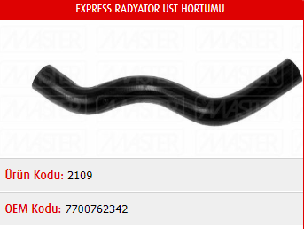 RADYATÖR ÜST HORTUMU RENAULT EXPRESS