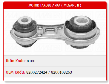 MOTOR TAKOZU (ARKA) RENAULT MEGANE II 1.9 DCI-2.0 16V / SCENIC II 1.9 DCI-2.0 16V