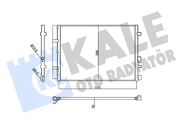 KLİMA RADYATÖRÜ HYUNDAI İ20 II / İ20 ACTİVE 1.4CRDI 1.0T-GDI 14- KURUTUCU İLE [BRAZING AL/AL] [490X366X16]