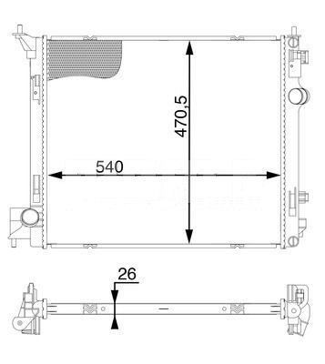 SU RADYATÖRÜ (BRAZING)(AT/MT) NISSAN X-TRAIL III 1,6DCI 14- / 2,0DCI 16- / 1,3DIG-T 19- (T32_T32R_T32RR)