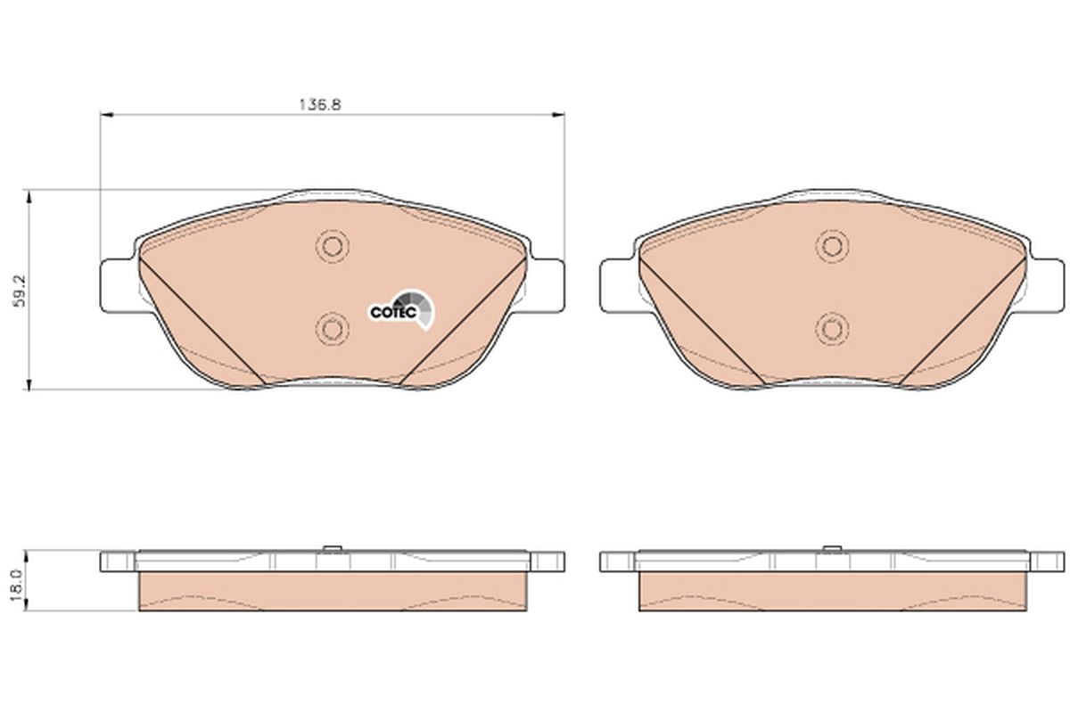 DİSK BALATA (ÖN) PEUGEOT 2008 / 208 / OPEL CORSA F / CROSSLAND / CITROEN C3 / C4 CACTUS / DS3