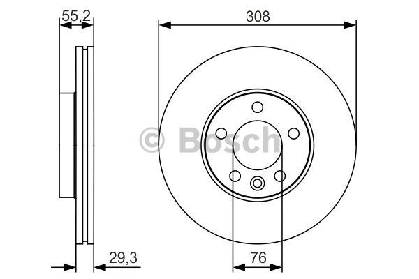 FREN DİSKİ (ÖN)(E.NO:0986479211)(308MM) VW TRANSPORTER T5 09- / TOUAREG 04-