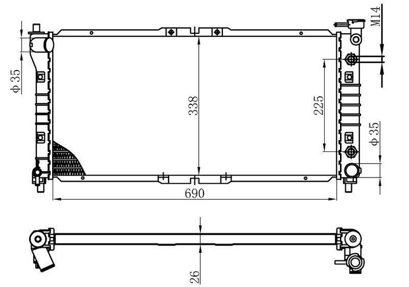 SU RADYATÖRÜ (BRAZİNG)(AT)(BMZ016) MAZDA 626 93-97