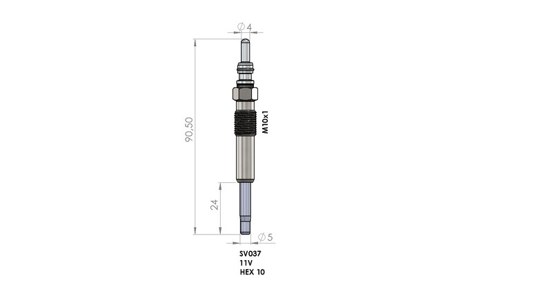 KIZDIRMA BUJİSİ (11,0V) RENAULT CLIO / MEGANE / KANGOO / LAGUNA / MASTER 1.5-1.9 DCI / DACIA LOGAN 1.5 DCI / MITSUBSHI CARISMA 1.9 DI-D / VOLVO S40 / V40 1.9DI / NISSAN MICRA / ALMERA 1.5 DCI-1.9 DCI