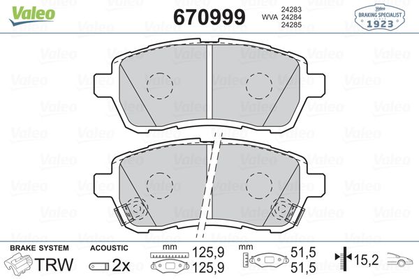 DİSK BALATA (ÖN) SUZUKİ SWIFT IV 1.2-1.2 4X4-1.3 DDİS 10- / SUBARU JUSTY IV 1.0 07-