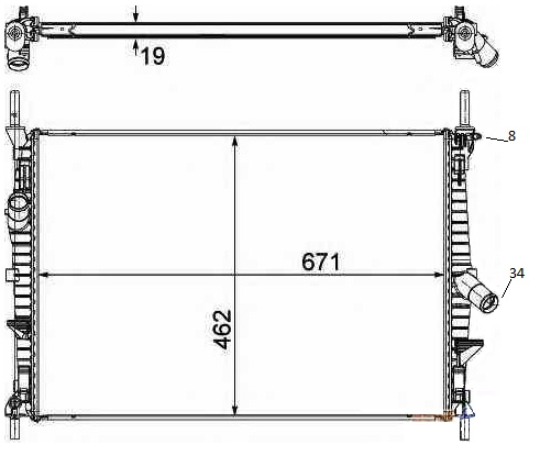 SU RADYATÖRÜ (BRAZİNG)(MT)(BFR186) TRANSİT 2.2 TDCI-2.4 TDCI 06-