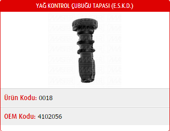 YAĞ KONTROL ÇUBUĞU TAPASI FIAT TOFAŞ M131