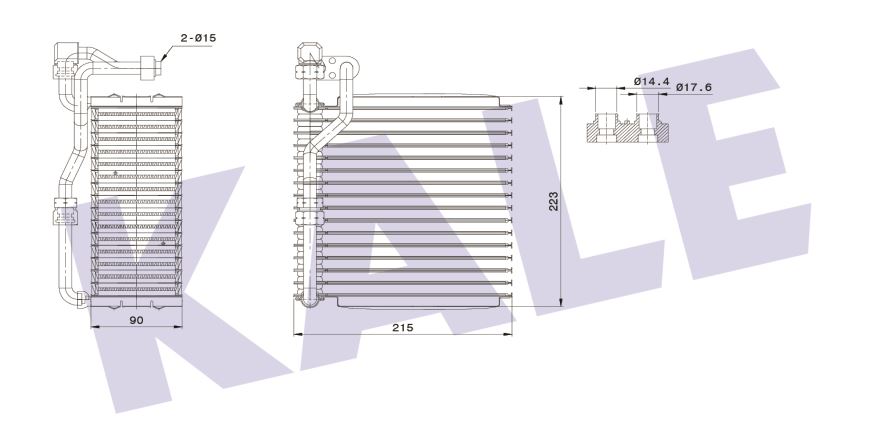 EVAPORATOR (BRAZING) FIAT PALIO / ALBEA / STRADA 1.2 1.4 1.6 16V 1.7TD 1.9D 1.3/1.9JTD 96-