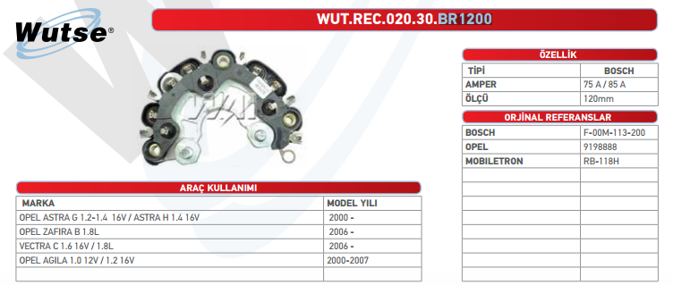 DİOT TABLASI (BOSCH TİPİ) OPEL ASTRA-ZAFIRA / PORSCHE 911