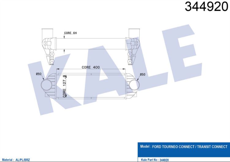 INTERCOOLER (BRAZING) FORD TOURNEO CONNECT