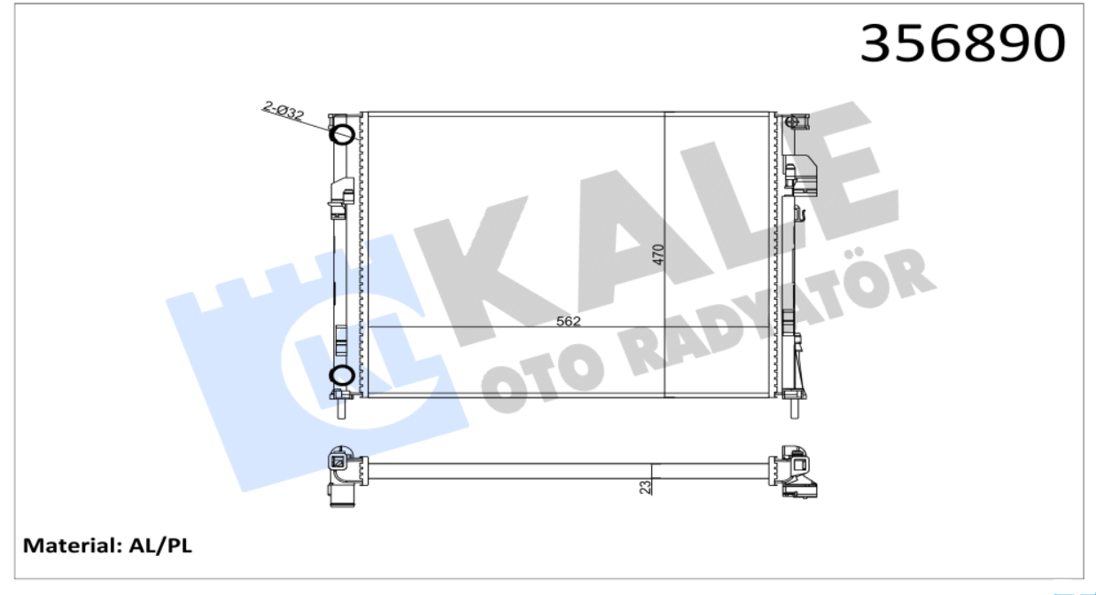 SU RADYATÖRÜ (MEKANİK)(MT) RENAULT TRAFIC II / OPEL VIVARO / NISSAN PRIMASTAR 1.9DCI/DTI 2.0 16V 01-